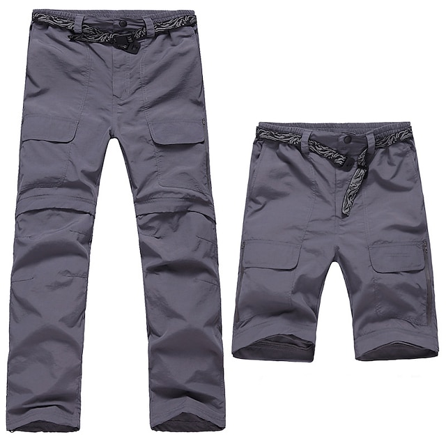  Men's Hiking Pants Trousers Convertible Pants / Zip Off Pants Summer Outdoor UPF50+ UV Resistant Quick Dry Moisture Wicking Nylon Elastic Waist Pants / Trousers Bottoms Dark Grey Army Green Khaki