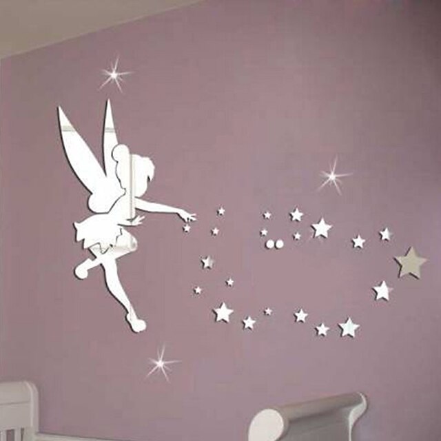  Fairies Wall Stickers Living Room, Removable Acrylic Home Decoration Wall Decal 71*46cm