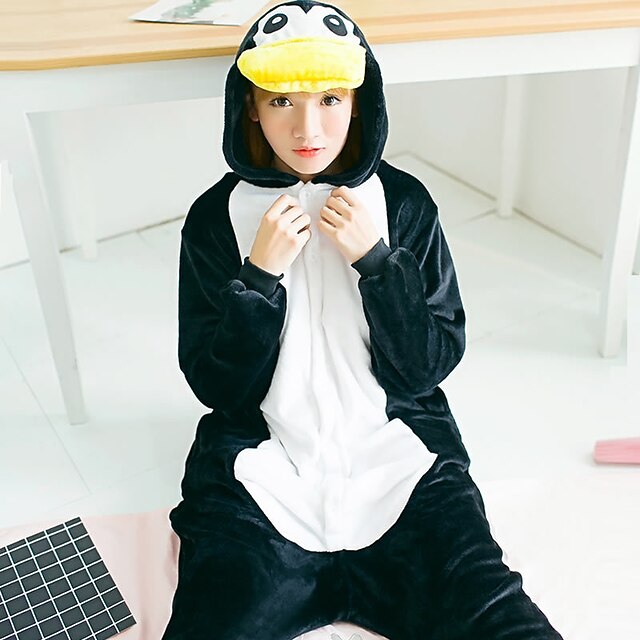  Adults' Kigurumi Pajamas Penguin Onesie Pajamas Flannelette Black Cosplay For Men and Women Animal Sleepwear Cartoon Festival / Holiday Costumes