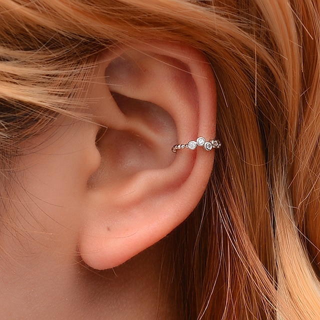 Women's Ear Cuff Crossover Happy Earrings Jewelry Silver / Gold For Club