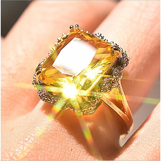  1pc Band Ring Ring Women's Masquerade Prom Wedding Party Classic Fancy Halo Gold Plated