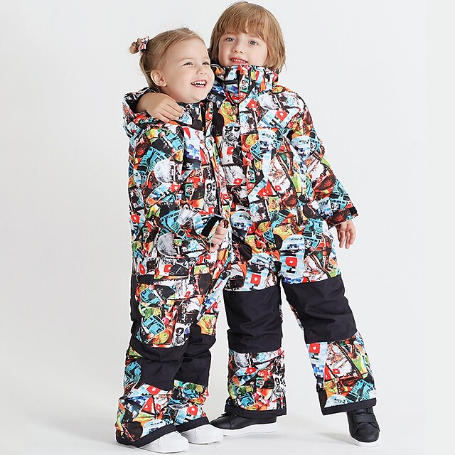  GSOU SNOW Boys' Girls' Ski Suit Skiing Camping / Hiking Winter Sports Waterproof Windproof Warm Polyster Tracksuit Ski Wear