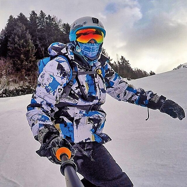  MUTUSNOW Homme Veste de ski avec pantalon à bretelles Combinaison de Ski Extérieur L'hiver Chaud Etanche Coupe Vent Respirable Capuche Combinaison de ski Ensembles de Sport pour Sports d'hiver