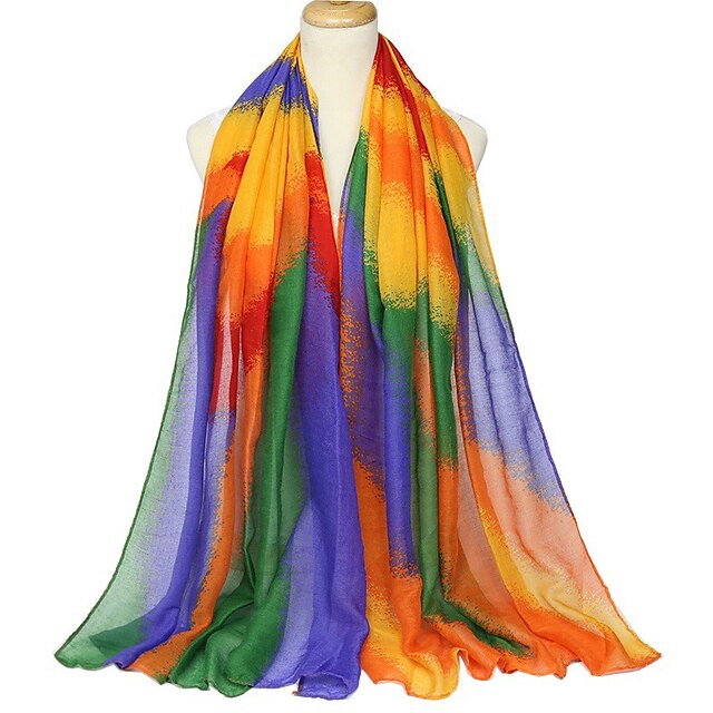  Dame Fest / Basale Polyester Rektangulært tørklæde - Farveblok