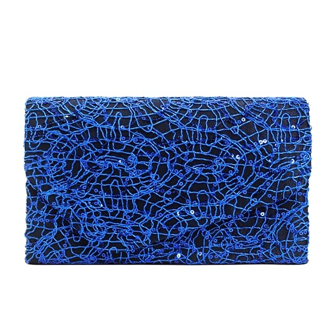  Women's Bags Satin Evening Bag Sequin Wedding Bags Party Daily Blue