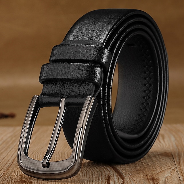  Men's Waist Belt Leather Belt Solid Colored