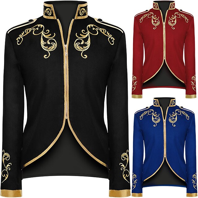  Prince Aristocrat Victorian Steampunk Napoleon Jacket Suits & Blazers Outerwear Winter Men's Costume Blue / Black / Red Vintage Cosplay Long Sleeve Party Halloween / Coat / Coat