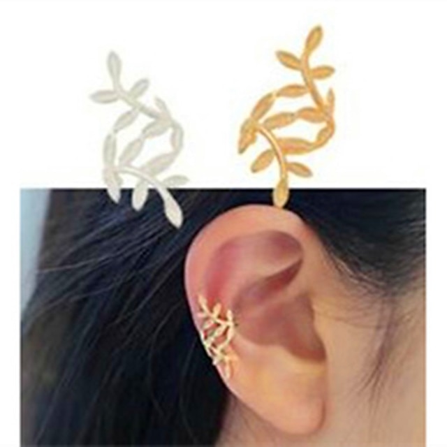  Women's Gold Clip on Earring Geometrical Botanical Stylish Simple Classic Earrings Jewelry Gold / Silver For Party Gift Daily 1pc