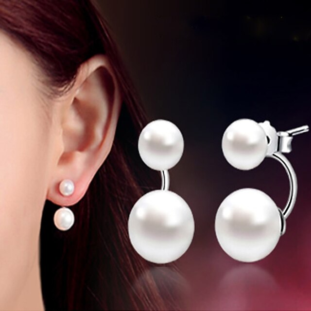  Women's Earrings Pearl Music Notes Classic Platinum Plated Gold Plated Stylish Artistic Luxury Trendy Korean Earrings Jewelry Silver For 1 Pair Christmas Gift Daily Work Festival