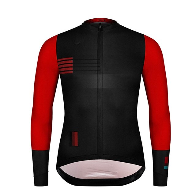  21Grams® Men's Cycling Jersey Downhill Jersey Dirt Bike Jersey Long Sleeve - Summer Spandex Polyester Black / Red Patchwork Solid Color Bike Mountain Bike MTB Road Bike Cycling Jersey Top UV