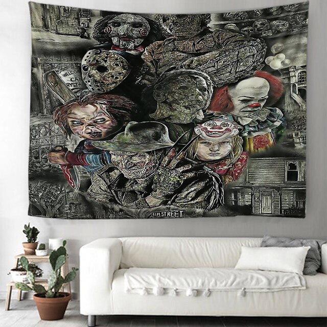  Horreur grand mur tapisserie art décor toile de fond couverture rideau suspendu maison chambre salon décoration