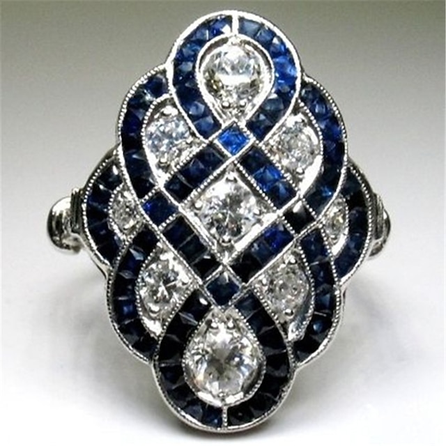  Ring Daily Silver Platinum Plated Alloy 1pc Stylish Sapphire / Women's