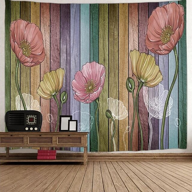 stor veggteppe kunst dekor teppe gardin piknik duk hengende hjem soverom stue sovesal dekorasjon blomst plante floral botanisk