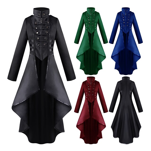  Punk & Gothic Medieval Steampunk 17th Century Coat Trench Coat Outerwear Witch Plague Doctor Women's Fit & Flare Halloween Party Halloween Festival Coat