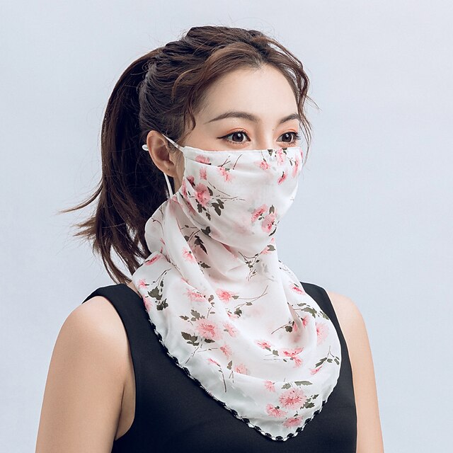  Women's Bandana Balaclava Neck Gaiter Neck Tube UV Resistant Quick Dry Lightweight Materials Cycling Polyester for Men's Women's Adults / Pollution Protection / Floral Botanical Sunscreen / High Breat