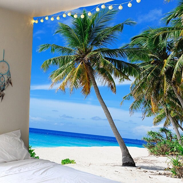  tapiz de pared arte decoración manta cortina picnic mantel colgante hogar dormitorio sala de estar dormitorio decoración paisaje mar océano playa árbol de coco