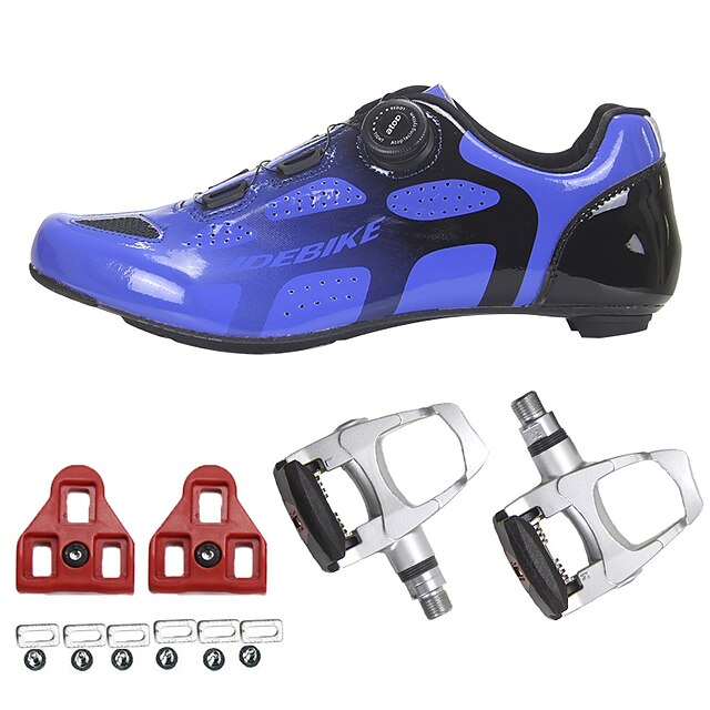  SIDEBIKE Adulto Sapatos para Ciclismo Fibra de Carbono Respirável Tiras Refletoras Ciclismo de Estrada Ciclismo / Moto Ciclismo de Lazer Azul / Preto Homens Mulheres Sapatos para Ciclismo