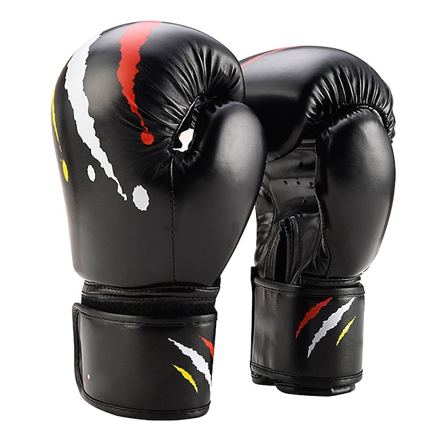  Gants de Boxe Pro Gants de Boxe Pour Boxe Arts martiaux mitaines Protectif PU Blanche Noir Rouge