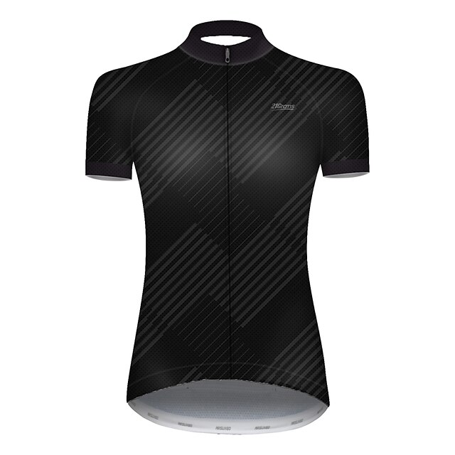  21Grams Women's Cycling Jersey Short Sleeve Bike Jersey Top with 3 Rear Pockets Breathable Ultraviolet Resistant Quick Dry Mountain Bike MTB Road Bike Cycling Black Polyester Stripes Gradient Geometic