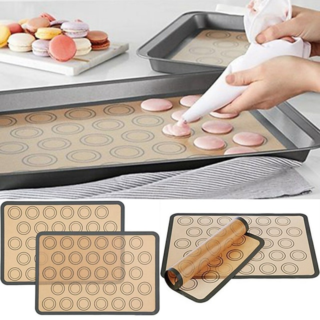  Baking Mat Non Stick Silicone Dough Macaroon Tray Oven Baking Fondant Pastry Mould Sheet Mat Pad 1Pc 29.5X42CM