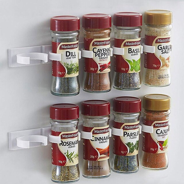  køkkenflaske krydderi arrangør rack kabinet dør krydder clips 20-clip sæt