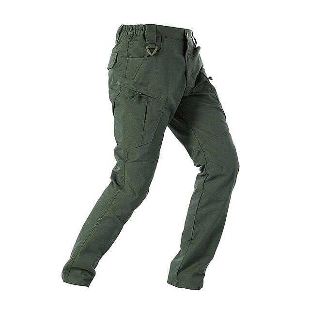  mænds vandrebukser bukser taktiske bukser 6 lommer militær camo sommer udendørs standard fit ripstop multi lommer åndbar blød elastisk talje bukser camouflage khaki grøn sort camping