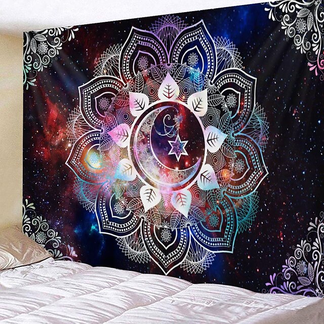  Mandala bohemio tapiz de pared grande arte decoración manta cortina colgante hogar dormitorio sala de estar dormitorio decoración boho hippie psicodélico floral flor loto indio