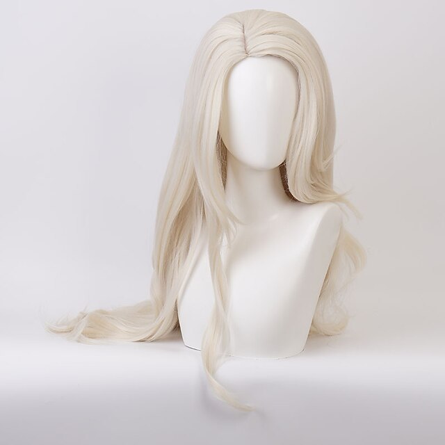  Cosplay Cosplay Perruques de Cosplay Partie médiane Femme Fibre résistante à la chaleur 30 pouce Blond Bouclé Adulte Perruque d'anime