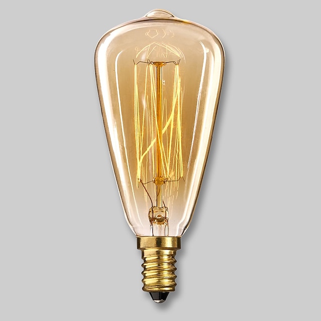  1 stk 40 W E14 ST48 Varm hvid 2300 k Glødelampe Vintage Edison pære 220-240 V
