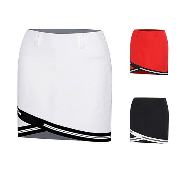  Damen Schwarz Weiß Rot Röcke Laufrock Einfarbig Golfkleidung, Kleidung, Outfits, Kleidung