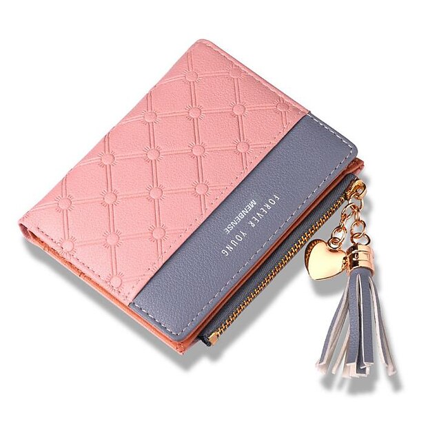  Women's Bags PU Leather Wallet Tassel Shopping Blushing Pink Dark Red Light Purple Light Grey