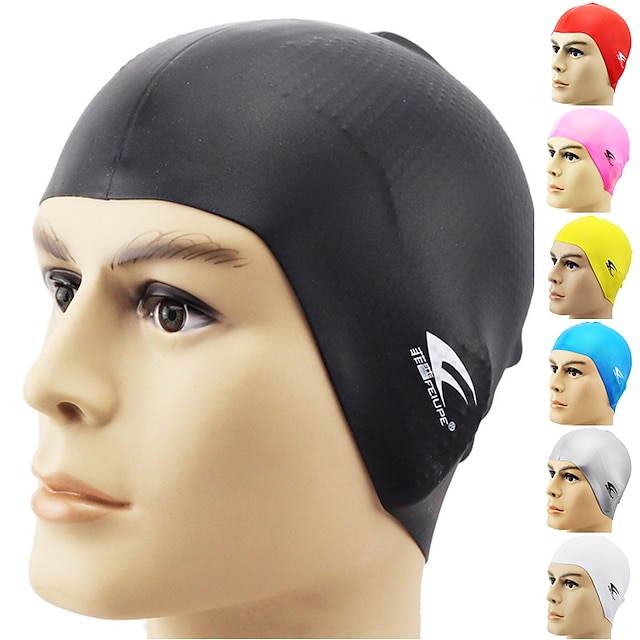  Swim Cap for Adults Silicone Anti-Slip Stretchy Durable Swimming Watersports