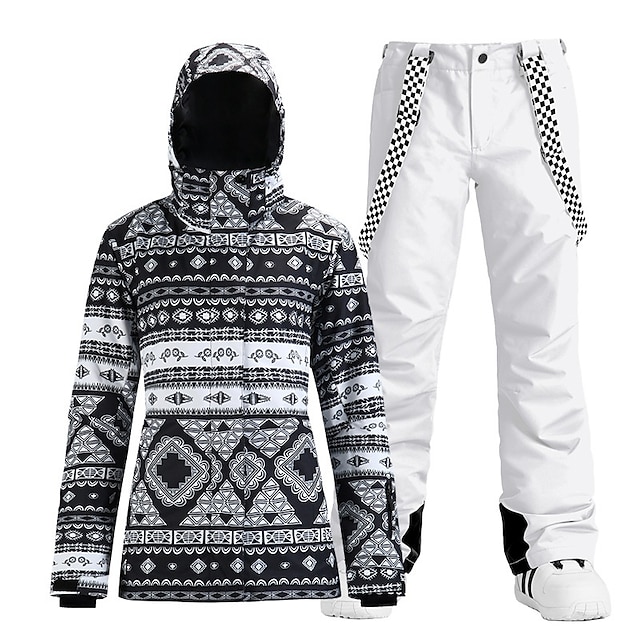  Women's Ski Jacket with Pants Skiing Snowboarding Winter Sports Waterproof Windproof Warm 100% Polyester Clothing Suit Ski Wear