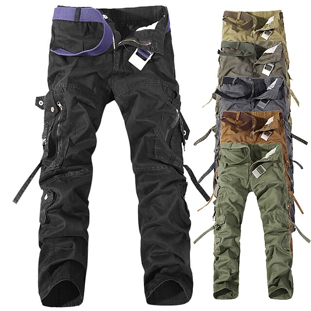  Men's Cargo Pants Hiking Pants Trousers Work Pants Military Outdoor Pants / Trousers Bottoms Ripstop Windproof Breathable Multi Pockets 10 Pockets Zipper Pocket Black Army Green Work Camping / Hiking