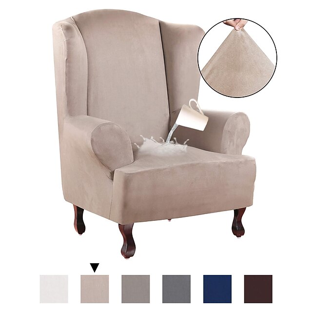  Cobertura de Cadeira Sólido Flocagem Poliéster Capas de Sofa