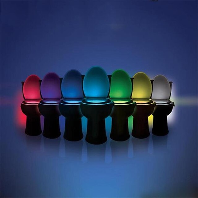  led sedile del water luce notturna bagno pir sensore di rilevamento attivato dal movimento bagno impermeabile che cambia 8 colori per bambini adulti