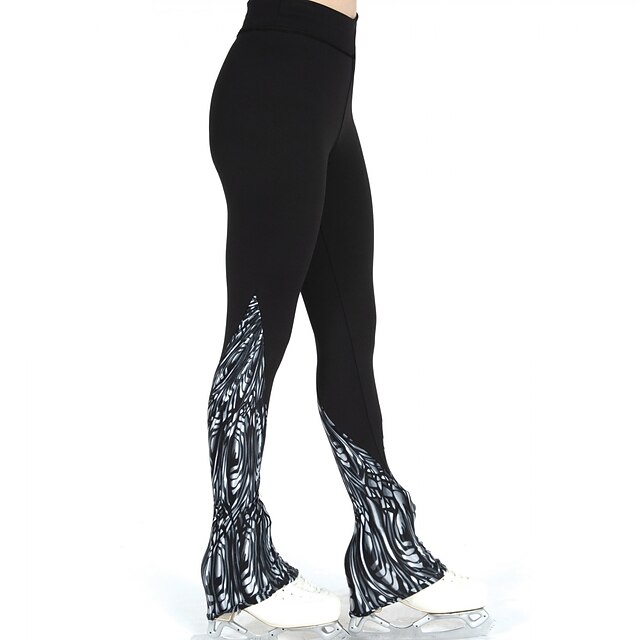  Pantalons de Patinage Artistique Femme Fille Patinage Pantalons / Surpantalons Bas Noir Spandex Haute élasticité Entraînement Compétition Tenue de Patinage Chaud Mosaïque Patinage sur glace Sports