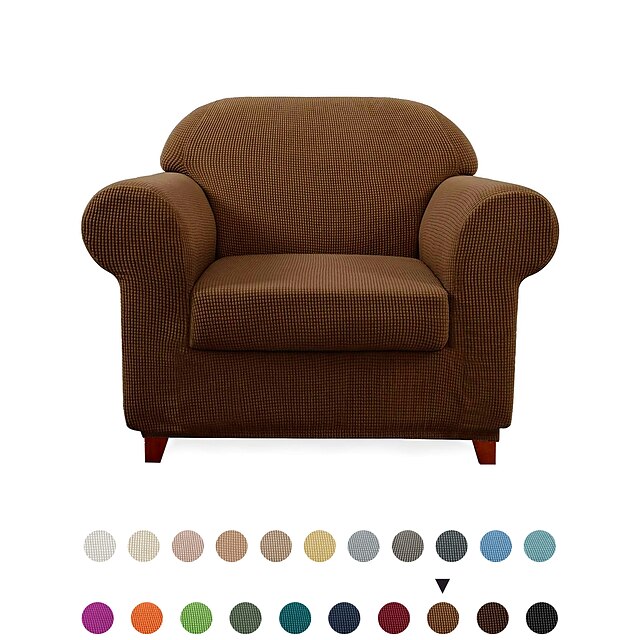  Sofabezug 2 Stück Stuhlbezüge für Wohnzimmer Sesselbezüge Schonbezüge Couchbezüge Möbelschoner für Stühle (Sockelbezug plus Kissenbezug)