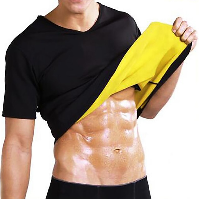  Modelador de corpo Camisa de treino cintura suor Esportes Neoprene Treino de Ginástica Exercício e Atividade Física Corrida Respirável Emagrecimento Perda de peso Suor quente Para Masculino Cintura e