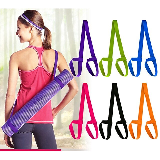  Yoga Mat Strap Yoga Mat Carrier-Carrying Strap Sports Cotton Yoga Pilates Exercise & Fitness Adjustable Length Durable Stretching For