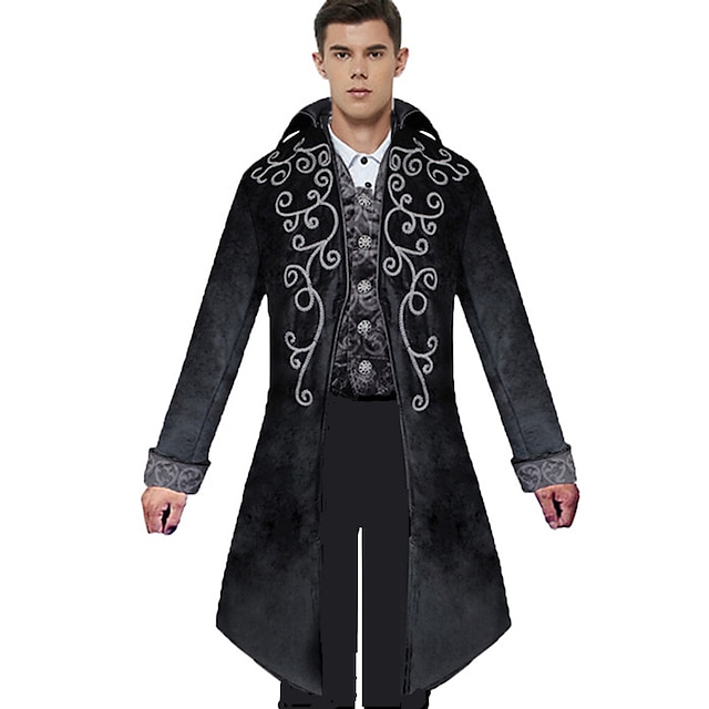  Plague Doctor Retro Vintage Punk & Gothic Medieval Steampunk 17th Century Tailcoat Frock Coat Trench Coat Outerwear Adults Men's Costume Vintage Cosplay Long Sleeve Party / Evening Daily Wear Festival