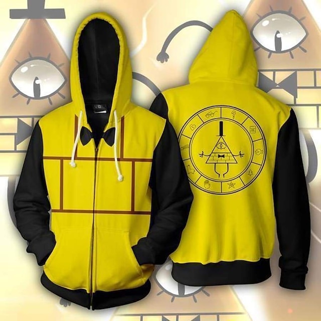  Inspired by Gravity Falls Bill Cipher Terylene Cosplay Costume Hoodie Printing Harajuku Graphic Graphic Hoodie For Men's / Women's