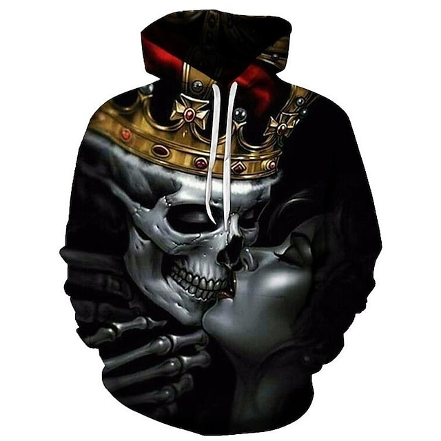  Inspiriert von Cosplay Totenkopf Plüsch Cosplay Kostüm Kapuzenshirt Print Harajuku Grafik 3D Kapuzenshirt Für Herren / Damen