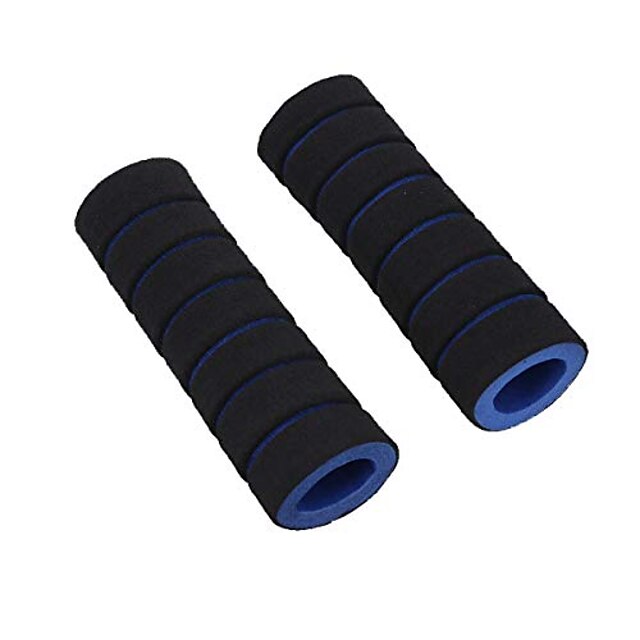  2pcs guiador de bicicleta punho de bicicleta capa de esponja capa antiderrapante punho de esponja de espuma - (azul e preto)