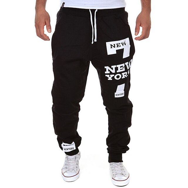  Men's Sweatpants Jogger Pants Drawstring Cotton Letter Printed Sport Athleisure Pants / Trousers Bottoms Breathable Soft Comfortable Running Everyday Use Exercising General Use