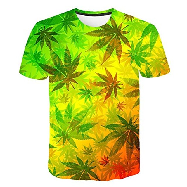  weed leaf t shirt sommer kort erme menn kvinner 3d t-skjorter morsom streetwear camisetas tee shirt homme