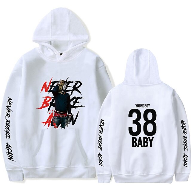  Never Broke Again Young Boy Cosplay Costume Hoodie Cartoon Letter Harajuku Graphic Kawaii For Men's Women's Adults' Back To School Hot Stamping