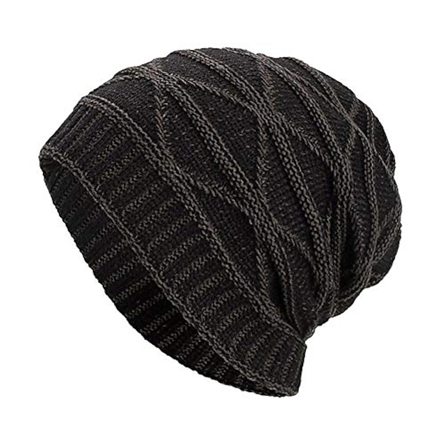  winter hats, unisex warm hat, skull cap, ski hat, knit hat slouchy beanies winter warm knit hat fleece lining (black, free size)