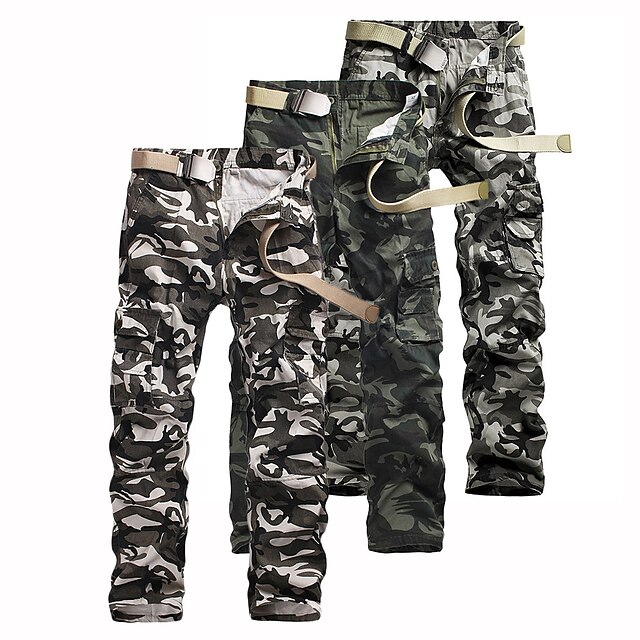  Men's Work Pants Hiking Cargo Pants Tactical Pants 8 Pockets Camo Military Summer Outdoor Cotton Ripstop Breathable Multi Pockets Sweat wicking Pants / Trousers Army Green Grey White Work Hunting