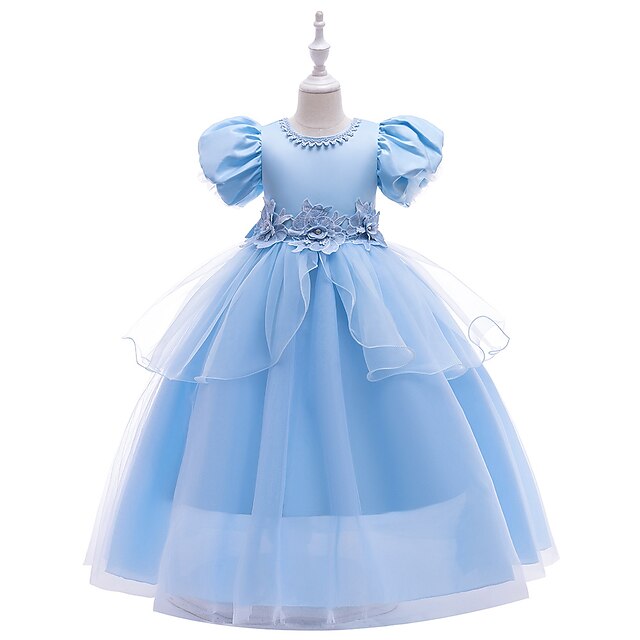  Cinderella Cosplay Costume Costume Girls' Movie Cosplay Christmas New Year's Blue Dress Christmas Halloween Carnival Polyester / Cotton Polyester